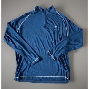 Johnnie-O Long Sleeve 1/4 Quarter Zip Pullover Shirt Blue Embroider Logo XL JBHS